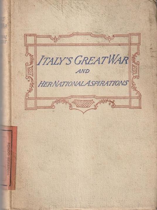 Italy's great war and her national aspirations - copertina