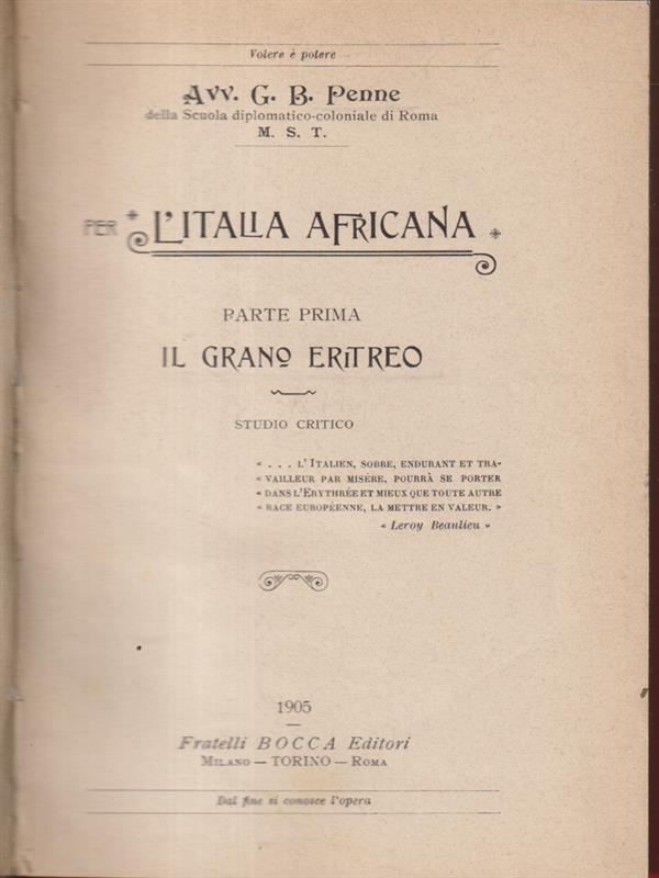 L' Italia africanaa - Il grano eritreo