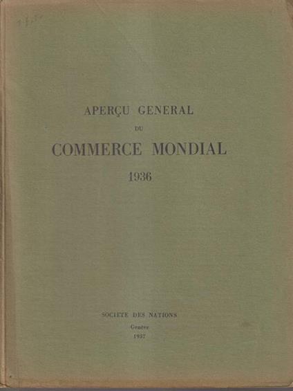 Apercu general du commerce mondial 1936 - copertina