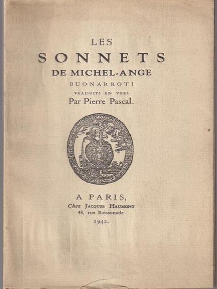 Les sonnets - copertina
