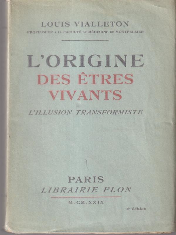 L' origine des etres vivants