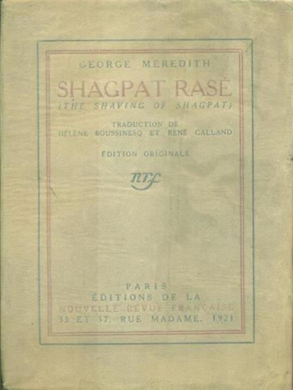 Shagpat rase - George Meredith - copertina