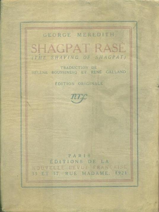 Shagpat rase - George Meredith - copertina