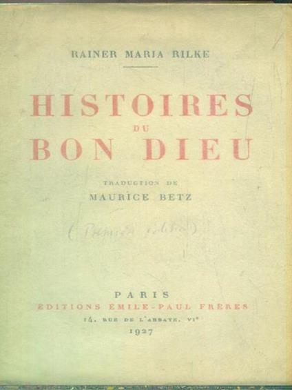 Histoires du bon Dieu - Rainer Maria Rilke - copertina