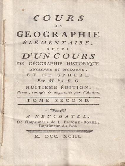 Cours de geographie elementaire tome II - copertina