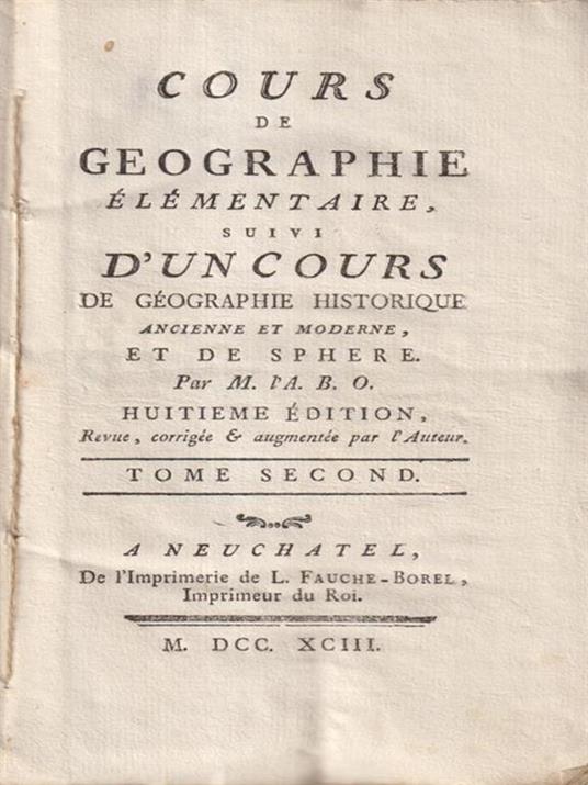 Cours de geographie elementaire tome II - copertina