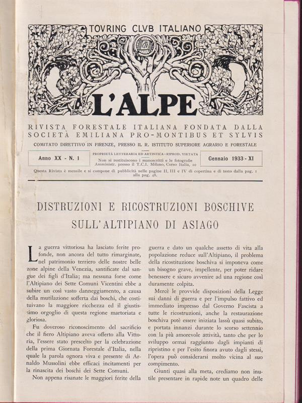 L' alpe 1933 - annata completa