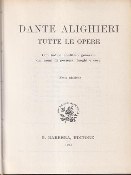Tutte le opere - Dante Alighieri - copertina