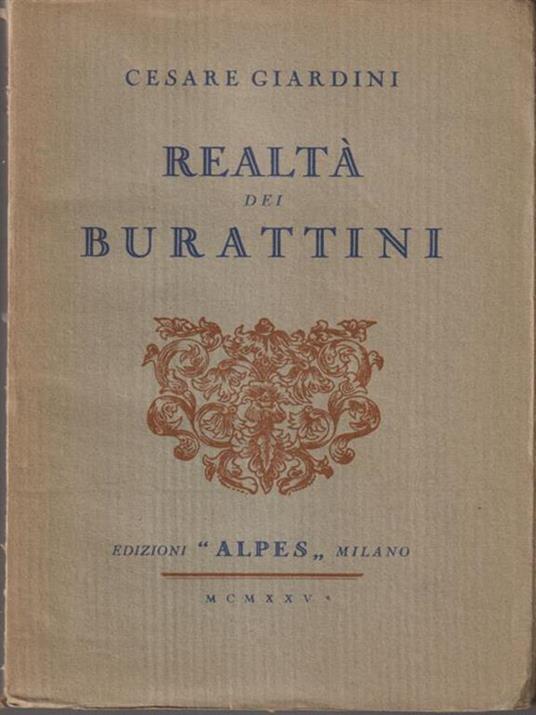 Realtà dei burattini - Cesare Giardini - copertina