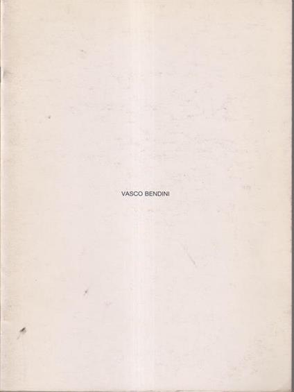 Vasco Bendini - copertina