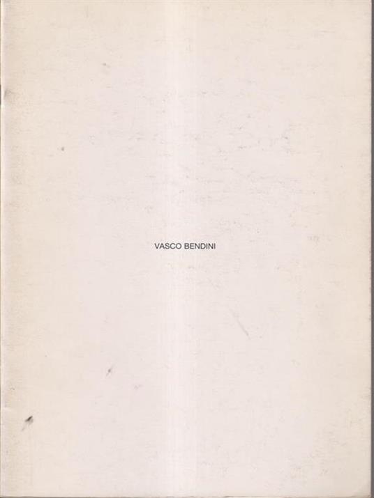 Vasco Bendini - copertina
