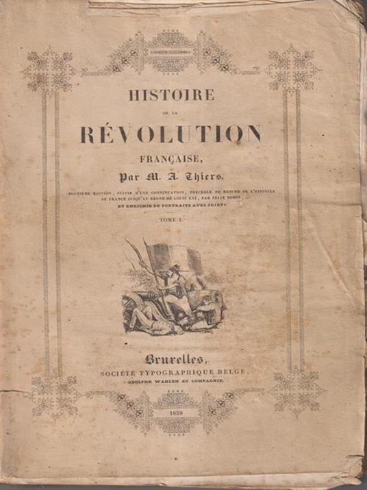 Histoire de la revolution francaise 2 voll - Thiers - copertina