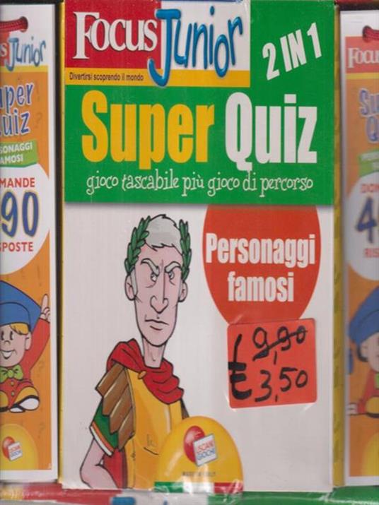 Focus Junior 2 in 1. Super quiz Personaggi famosi - copertina