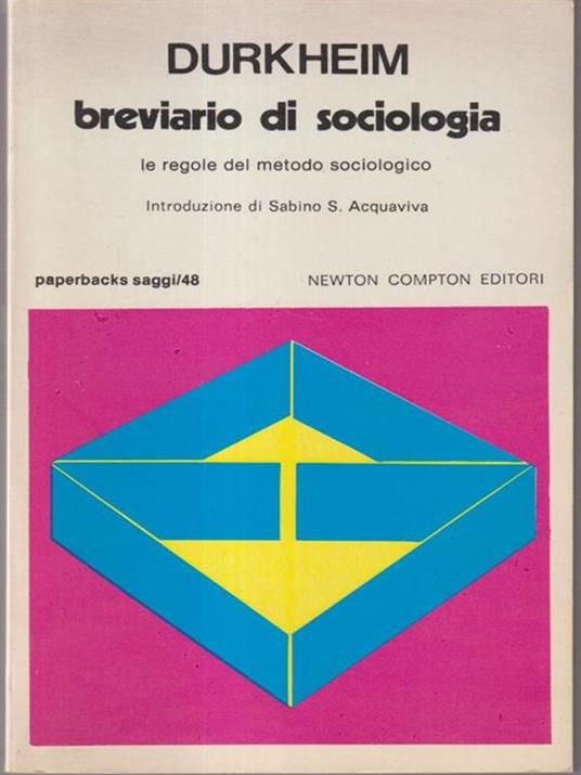Breviario di sociologia - Durkheim - copertina