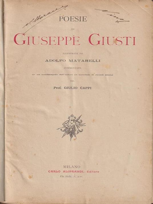 Poesie di Giuseppe Giusti - Adolfo Matarelli - copertina