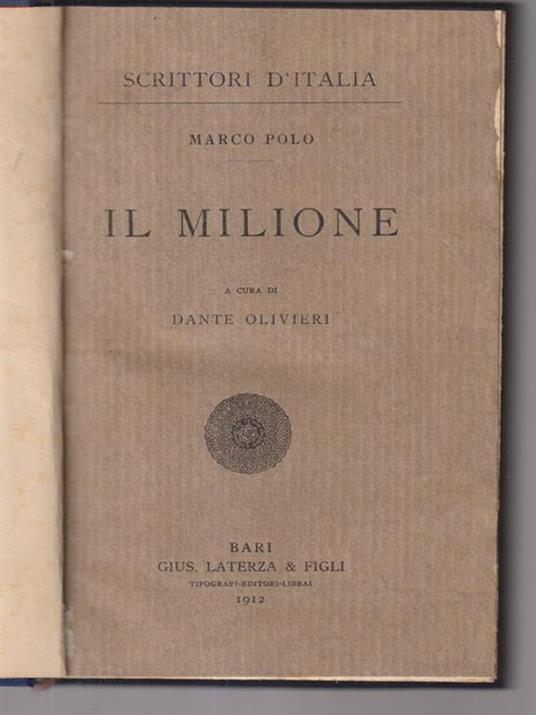 Il milione - Marco Polo - copertina