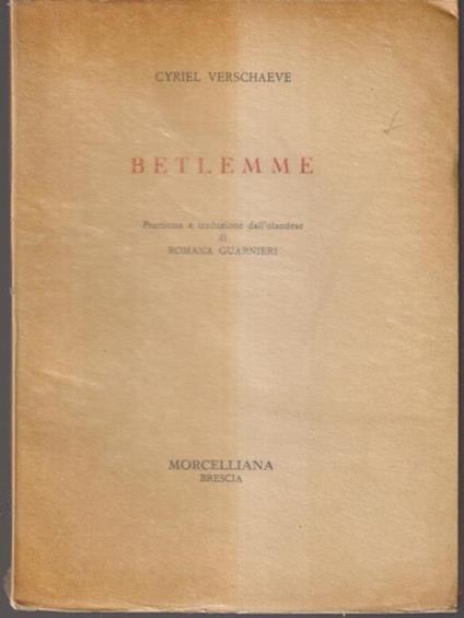 Betlemme - Cyriel Verschaeve - copertina