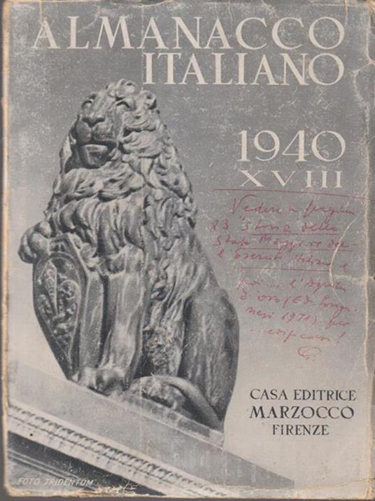 Almanacco italiano 1940 XVIII - copertina