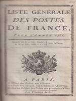 Liste generale des postes de France. Pour l'Annee 1781
