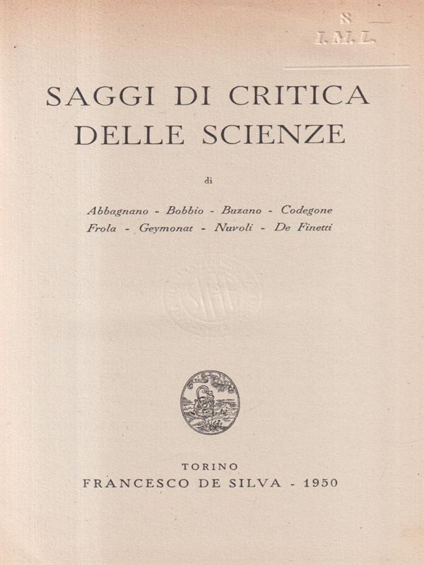Saggi di critica delle scienze
