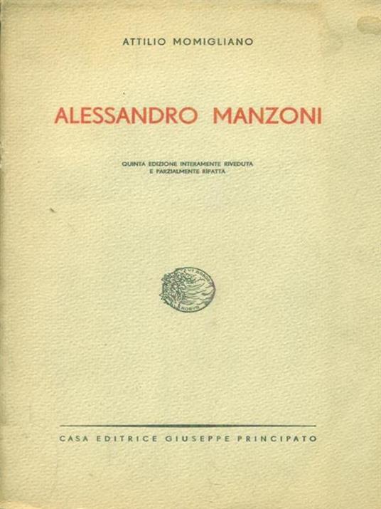 Alessandro Manzoni - Attilio Momigliano - copertina