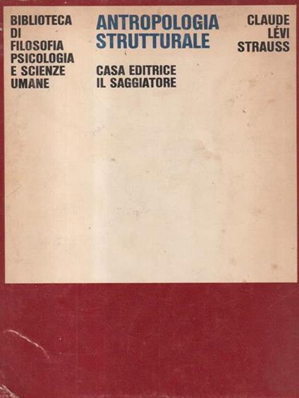 Antropologia strutturale - Claude Lévi-Strauss - copertina