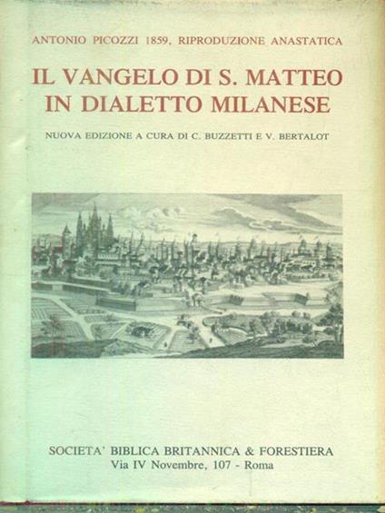 Il Vangelo di S. Matteo in dialetto milanese - copertina