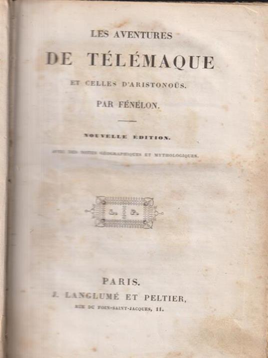 Les aventures de Telemaque - François Fénelon - copertina