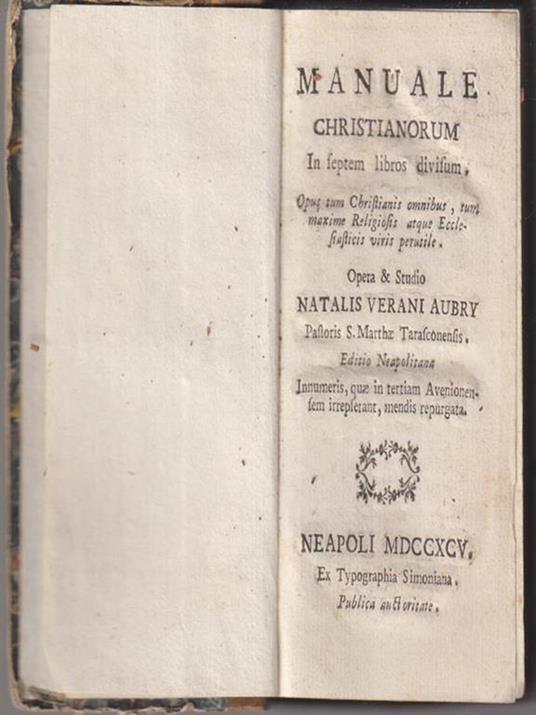Manuale christianorum in septem libros divisum - Octave Aubry - copertina