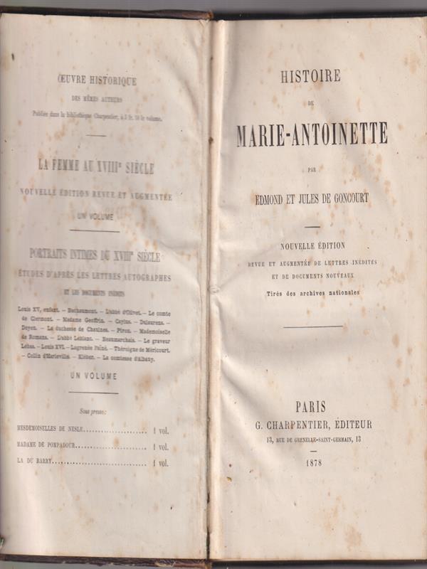 Histoire de Marie-Antoinette
