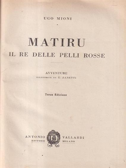 Matiru il re dei Pellerossa - Mioni - copertina