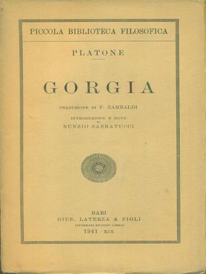 Gorgia - Platone - copertina