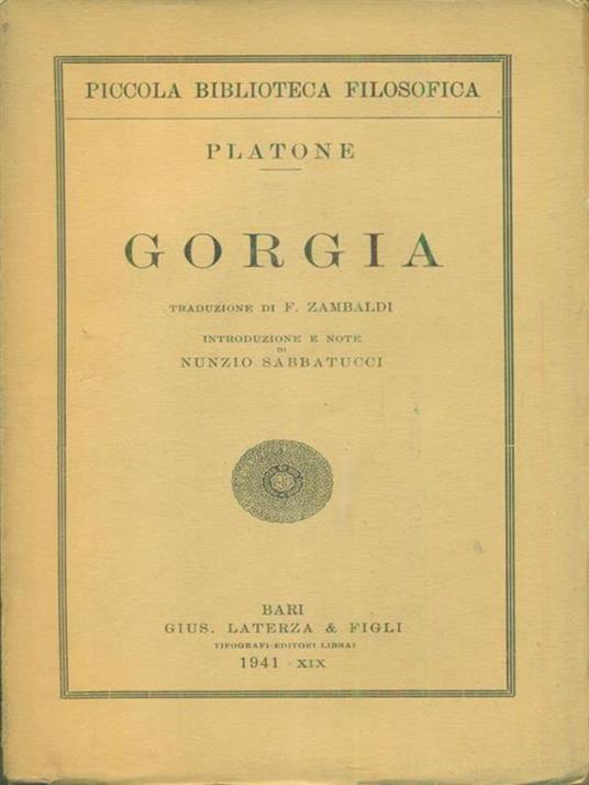 Gorgia - Platone - copertina