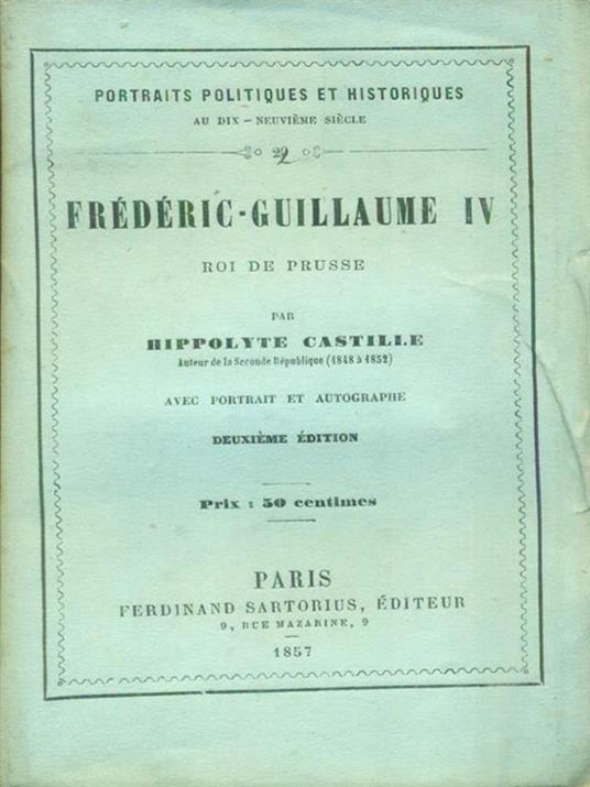 Frederic-Guillaume IV - copertina