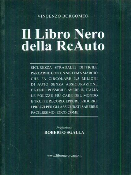 Il  libro nero della RcAuto - Vincenzo Borgomeo - copertina