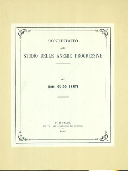 Contributo allo studio delle anemie progressive - copertina