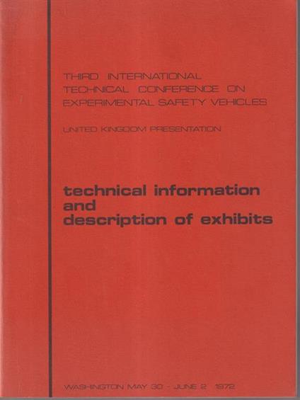 Third international technical conference on experimental safety vehicles.Technical information and description of exhibits - copertina