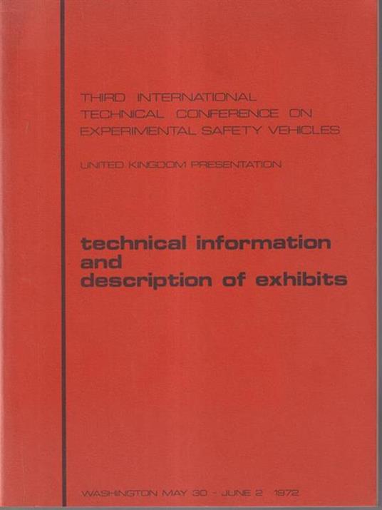 Third international technical conference on experimental safety vehicles.Technical information and description of exhibits - copertina