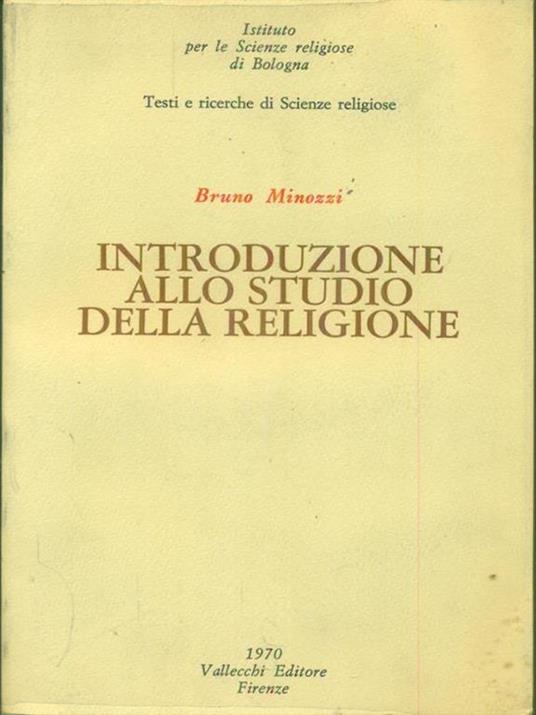 Introduzione allo studio della religione - Bruno Minozzi - copertina