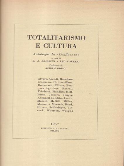 Totalitarismo e cultura - copertina