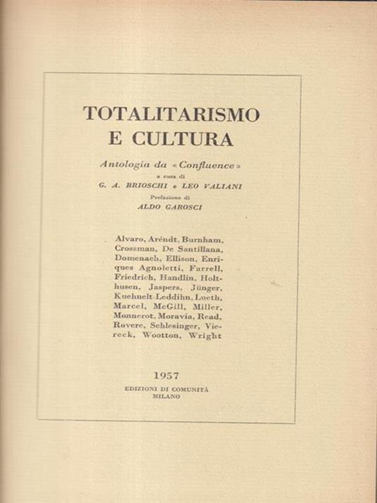 Totalitarismo e cultura - copertina