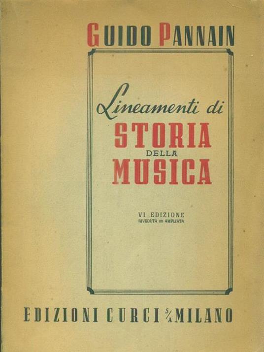 Lineamenti di storia della musica - Guido Pannain - copertina