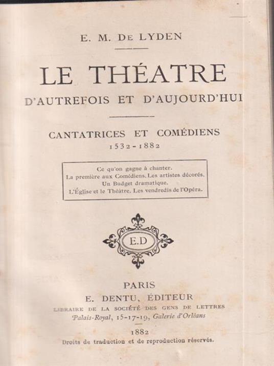 Le theatre - copertina