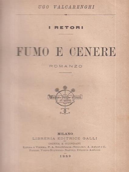 Fumo e cenere - Ugo Valcarenghi - copertina