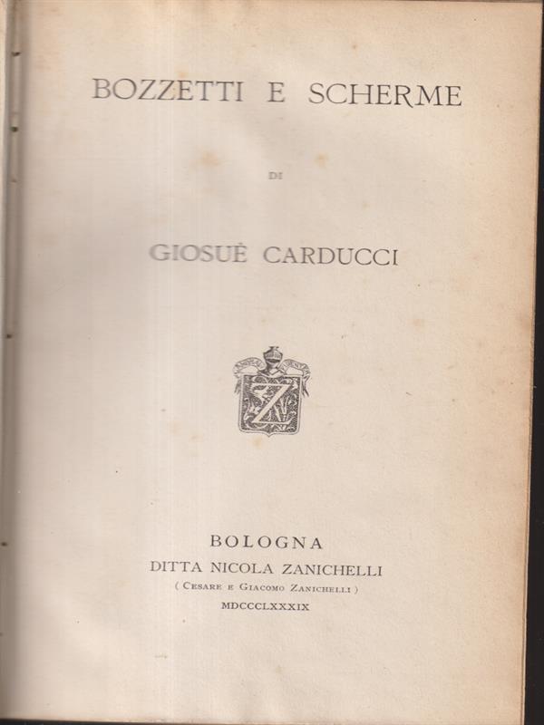   Bozzetti e scherme