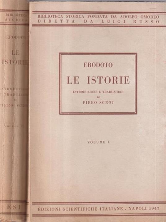   Erodoto le istorie 2 voll - Piero Sgroi - copertina
