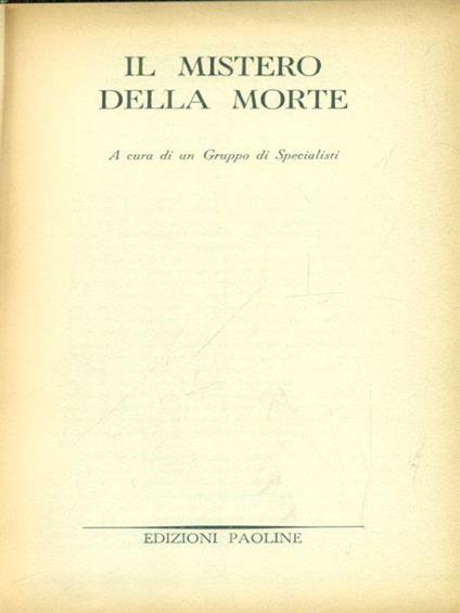 Il mistero della morte - copertina