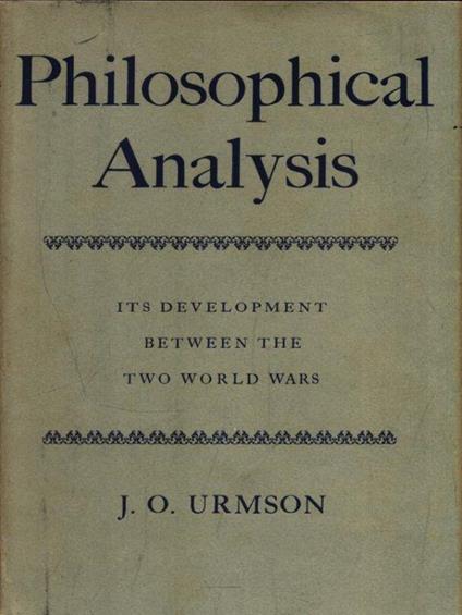 Philosophical Analysis - J. O. Urmson - copertina