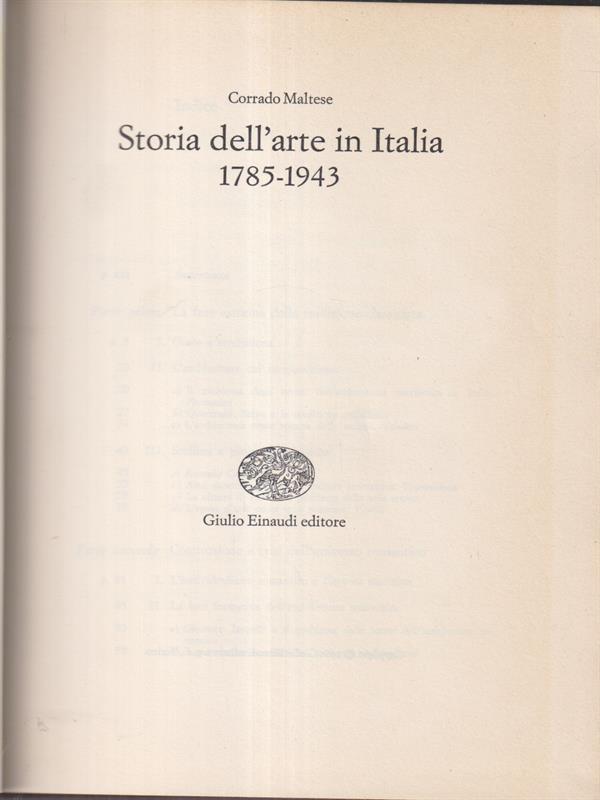 Storia dell'arte in italia 1785-1943