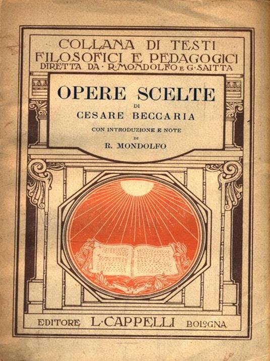 Opere scelte - Cesare Beccaria - copertina